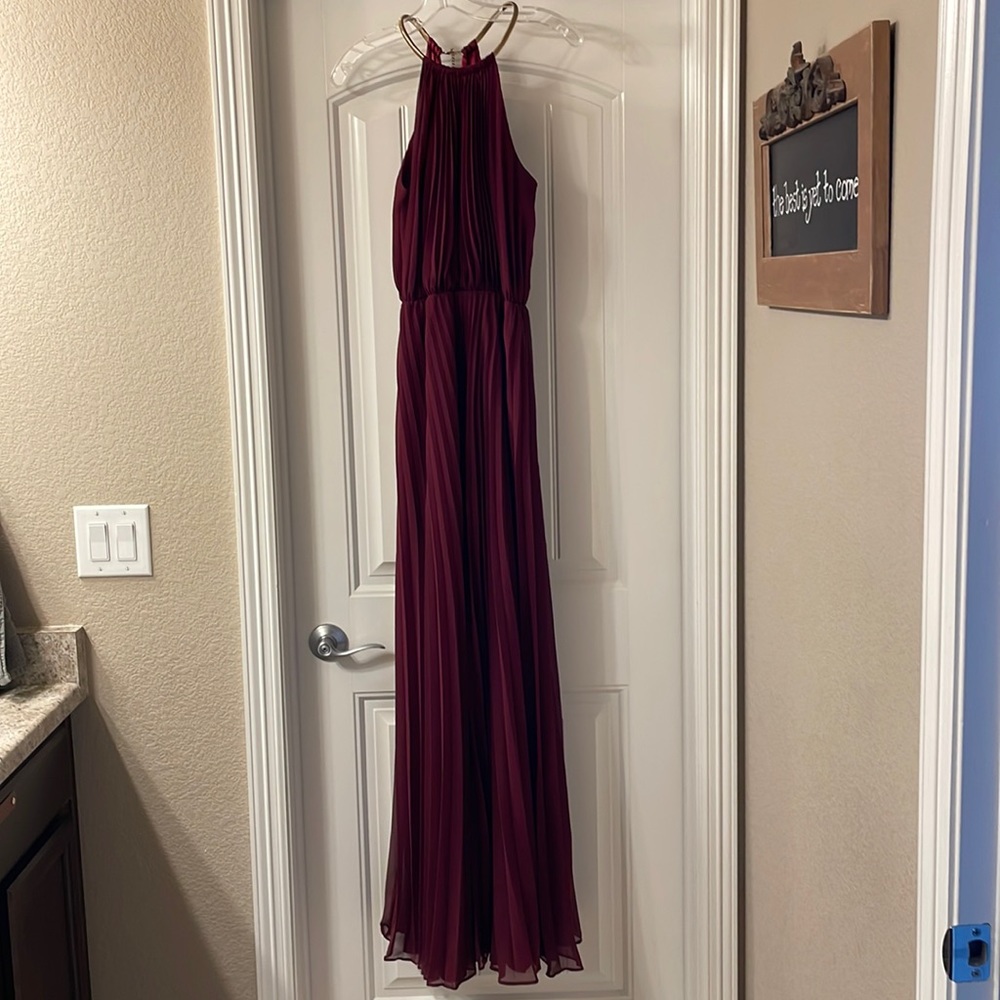 Bariano maroon floor length dress